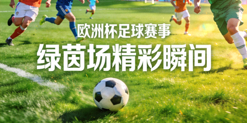 欧洲杯足球赛事绿茵场精彩瞬间横幅大图